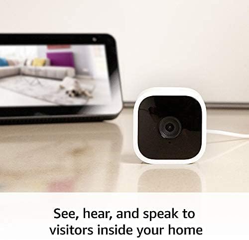 Compact indoor plug-in smart security camera, 1080p HD video, night vision, motion detection, two-way audio, easy set up